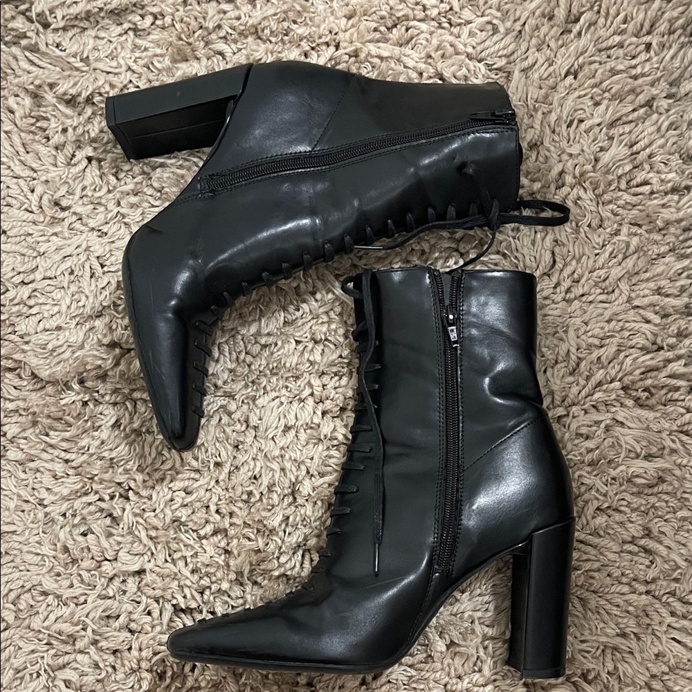 Nasty Gal Black Heeled Boots